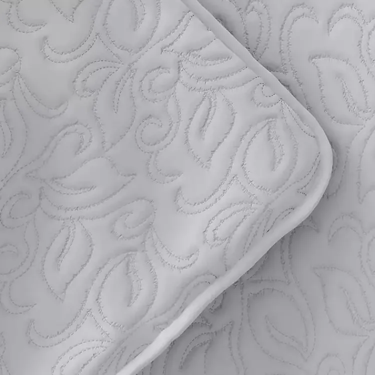 Kirklands Home Floral Stitch 3-pc. Queen Quilt Set Gray Discount