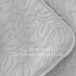 Kirklands Home Floral Stitch 3-pc. Queen Quilt Set Gray Discount