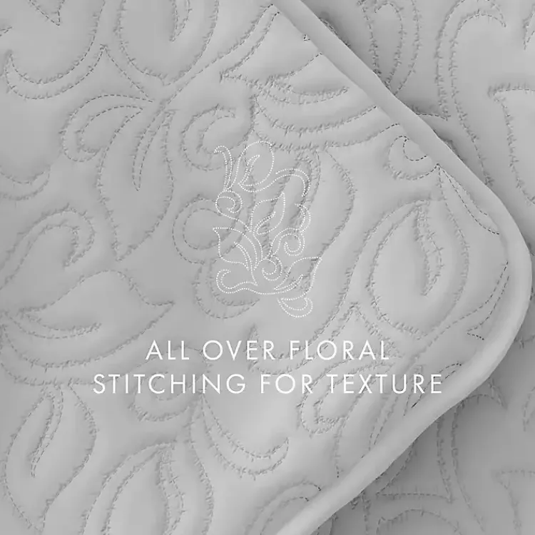 Kirklands Home Floral Stitch 2-pc. Twin Quilt Set Gray Discount