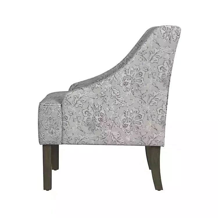 Kirklands Home Floral Swoop Accent Chair Gray