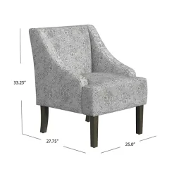 Kirklands Home Floral Swoop Accent Chair Gray
