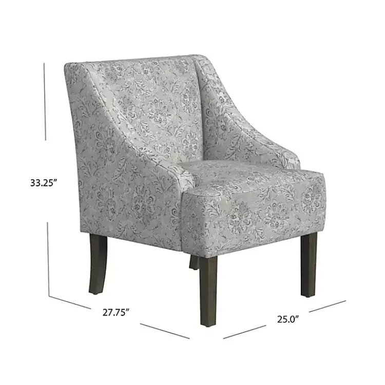 Kirklands Home Floral Swoop Accent Chair Gray