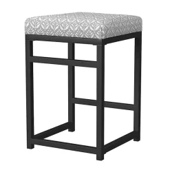 Kirklands Home Gray Floral Upholstered Counter Stool Sale