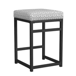 Kirklands Home Gray Floral Upholstered Counter Stool Sale
