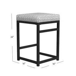 Kirklands Home Gray Floral Upholstered Counter Stool Sale