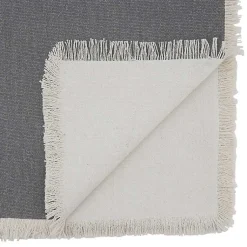 Kirklands Home Fringe Border Table Runner, 72 in. Gray Clearance