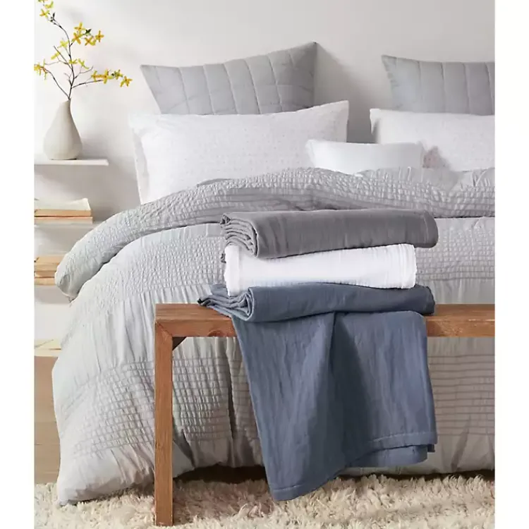 Blankets & Throws>Kirklands Home Full/Queen Lightweight Cotton Blanket Gray