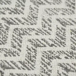 Kirklands Home Gray Geo Stripes Tassel Fringe Area Rug, 5x7 Hot