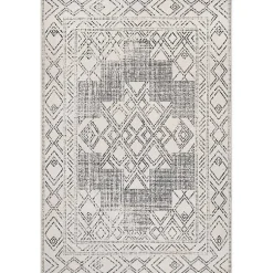 Kirklands Home Gray Geometric Medallion Washable Area Rug, 4x6 New