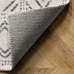 Kirklands Home Gray Geometric Medallion Washable Area Rug, 4x6 New