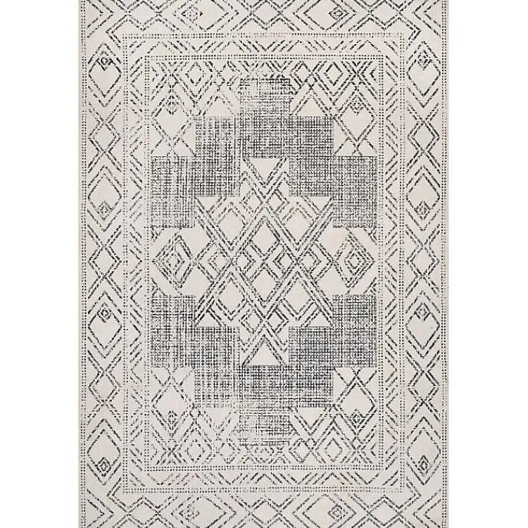 Kirklands Home Gray Geometric Medallion Washable Area Rug, 5x8 Best