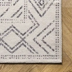 Kirklands Home Gray Geometric Medallion Washable Area Rug, 5x8 Best