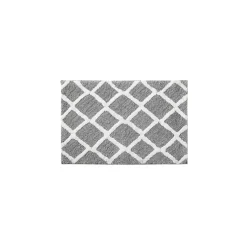 Kirklands Home Gray Geometric Pattern Reversible Bath Mat, 34 in. Clearance