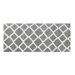 Kirklands Home Gray Geometric Pattern Reversible Bath Mat, 60 in. Sale