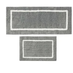 Kirklands Home Gray Geometric Pattern Reversible Bath Mat, 60 in. Sale