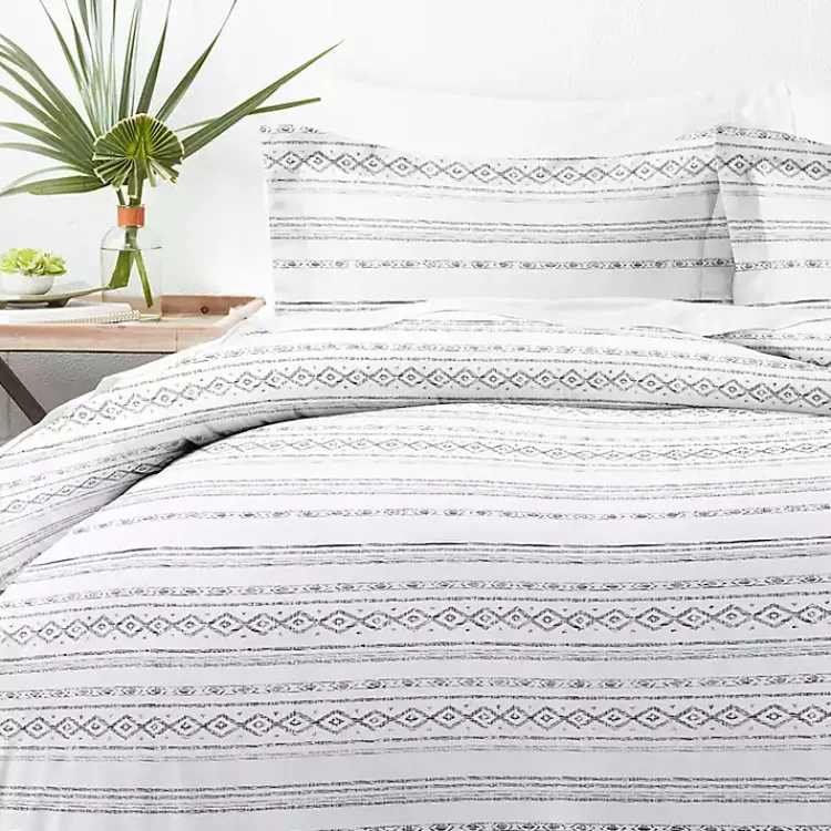 Kirklands Home Gray Geometric 2-Pc. Twin Duvet Cover Set Clearance