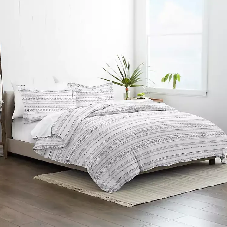 Kirklands Home Gray Geometric 2-Pc. Twin Duvet Cover Set Clearance