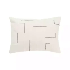 Pillows>Kirklands Home Gray Geometric Woven Lines Throw Pillow