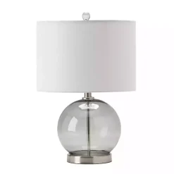 Kirklands Home Gray Glass Globe Table Lamp White Best