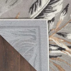 Kirklands Home Gray Grand Leaf Coastal Area Rug, 7x9 Sale