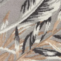 Kirklands Home Gray Grand Leaf Coastal Area Rug, 7x9 Sale