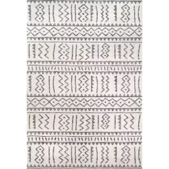 Kirklands Home Gretchen Tribal Outdoor Area Rug, 5x8 Gray