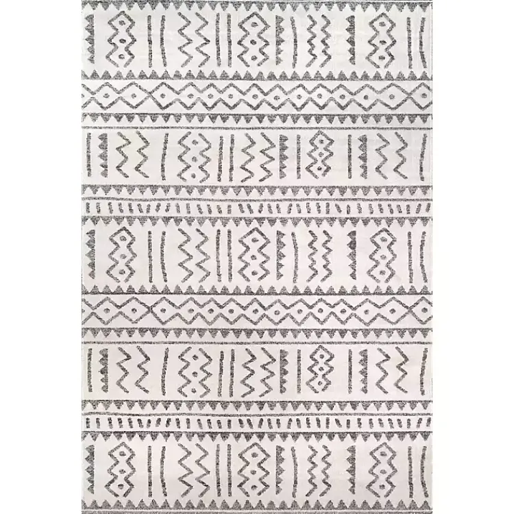 Kirklands Home Gretchen Tribal Outdoor Area Rug, 5x8 Gray