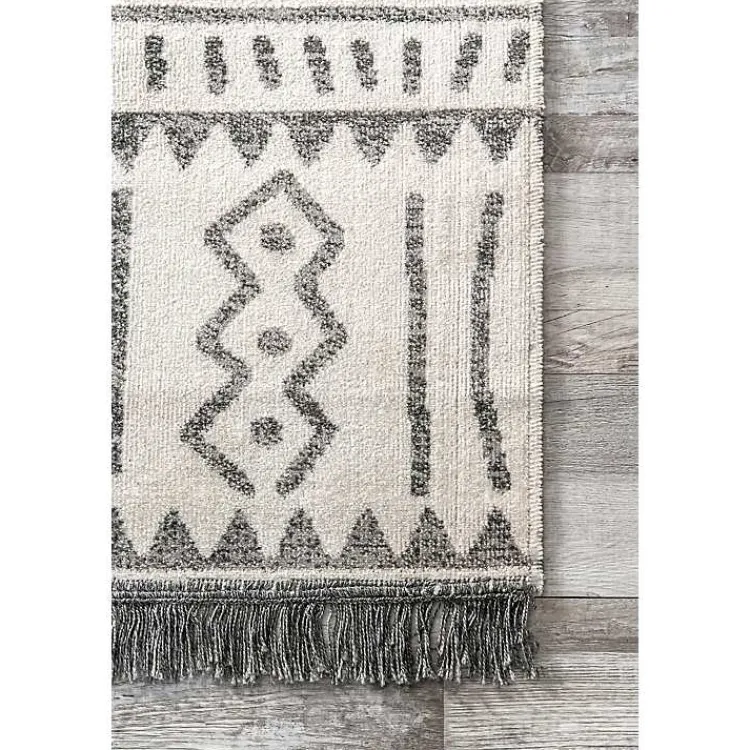 Kirklands Home Gretchen Tribal Outdoor Area Rug, 5x8 Gray