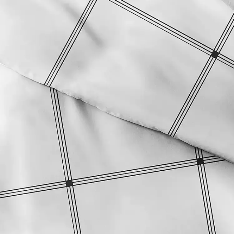 Kirklands Home Gray Grid Plaid 3-pc. Micro Queen Duvet Cover Set Discount