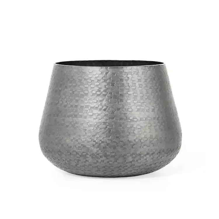 Kirklands Home Gray Hammered Metal Retta Planter Best