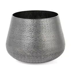 Kirklands Home Gray Hammered Metal Retta Planter Best