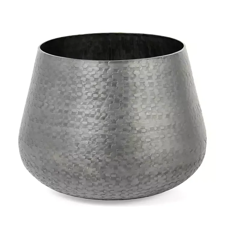 Kirklands Home Gray Hammered Metal Retta Planter Best
