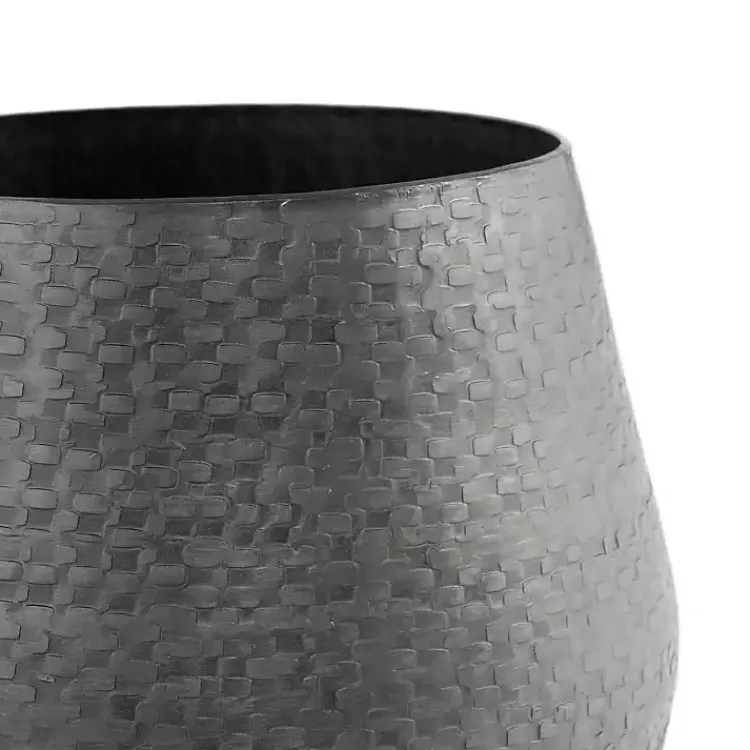 Kirklands Home Gray Hammered Metal Retta Planter Best