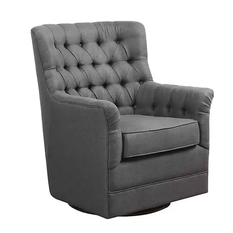 Kirklands Home Hand-Tufted Swivel Glider Accent Chair Gray Online