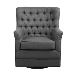 Kirklands Home Hand-Tufted Swivel Glider Accent Chair Gray Online