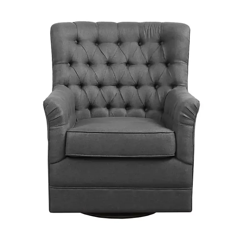 Kirklands Home Hand-Tufted Swivel Glider Accent Chair Gray Online
