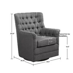 Kirklands Home Hand-Tufted Swivel Glider Accent Chair Gray Online