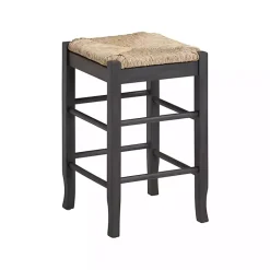 Kirklands Home Handwoven Square Wooden Counter Stool Gray Sale
