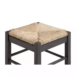 Kirklands Home Handwoven Square Wooden Counter Stool Gray Sale