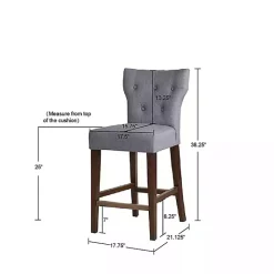 Kirklands Home Harrison Tufted Counter Stool Gray Outlet