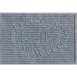 Kirklands Home Hello Ribbed Durable Doormat Gray Hot