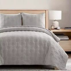 Kirklands Home Hexagon Honeycomb 3-pc. Full/Queen Quilt Set Gray Discount