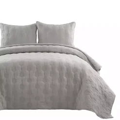 Kirklands Home Hexagon Honeycomb 3-pc. Cali King Quilt Set Gray Hot
