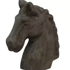 Statues & Figurines>Kirklands Home Horse Head Natural Wood Carved Sculpture Gray