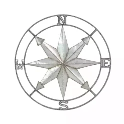 Kirklands Home Gray Iron Compass Outdoor Plaque Silver Hot