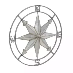 Kirklands Home Gray Iron Compass Outdoor Plaque Silver Hot