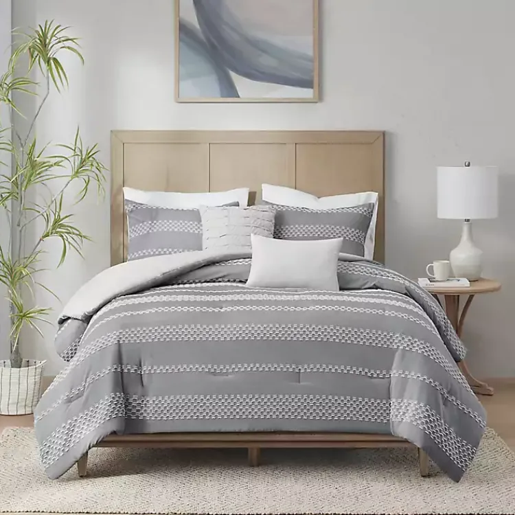 Kirklands Home Jacquard 5-pc. California King Comforter Set Gray Online