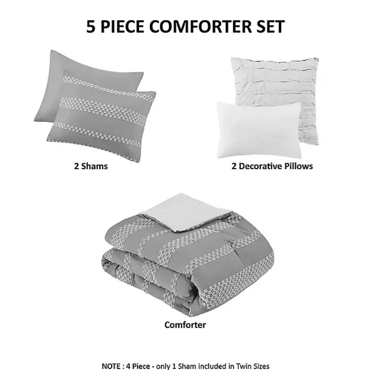 Kirklands Home Jacquard 5-pc. California King Comforter Set Gray Online