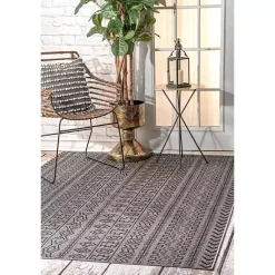 Kirklands Home Jamie Outdoor Area Rug, 6x9 Gray Outlet
