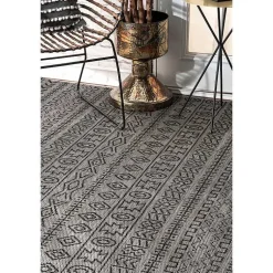 Kirklands Home Jamie Outdoor Area Rug, 6x9 Gray Outlet